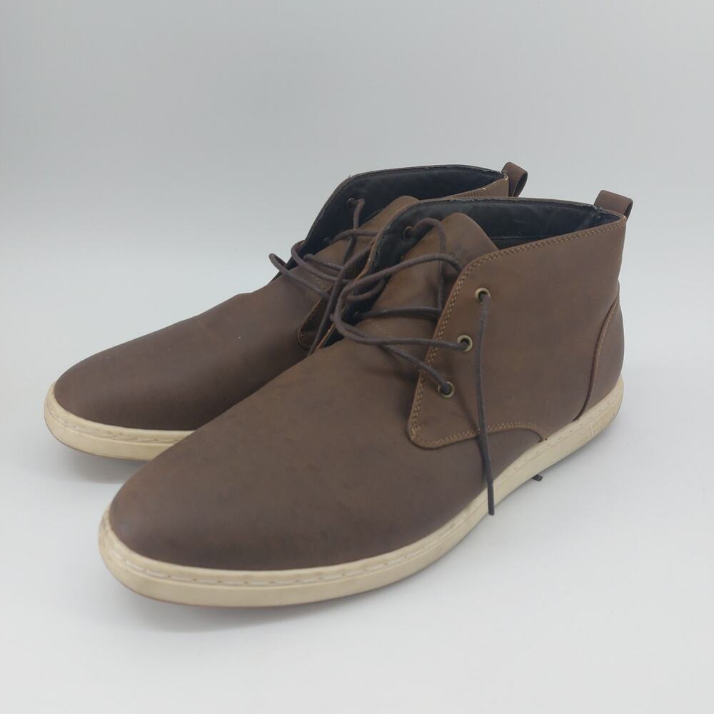 Perry Ellis Portfolio Men's Brown Lace Up Demi Hi Casual Dress Sneaker